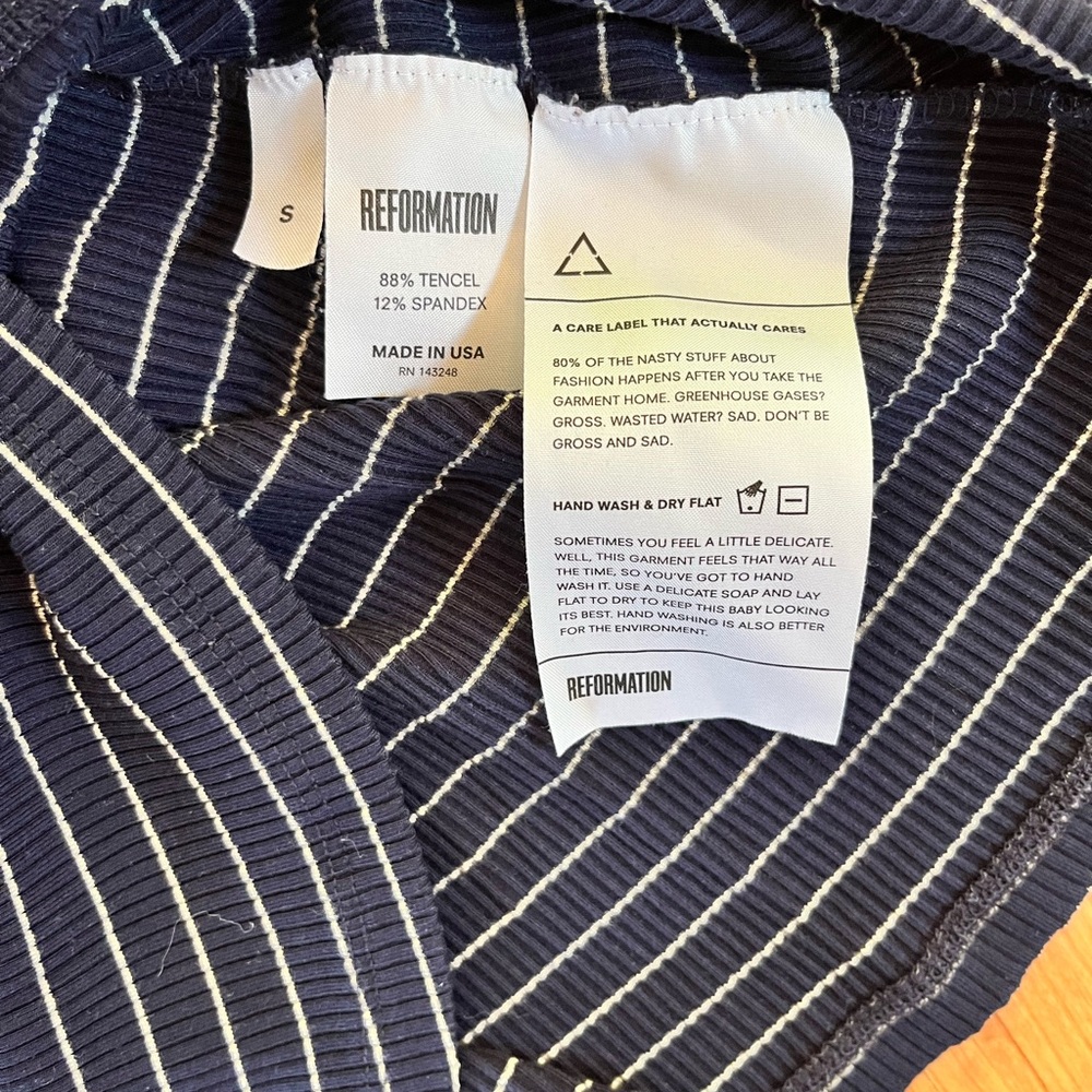 Reformation Rochelle Striped Ribbed Mini Dress - Picture 4 of 5